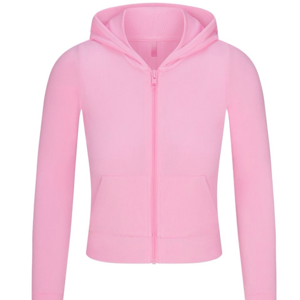 skims Pink Zip-Up Hoodie